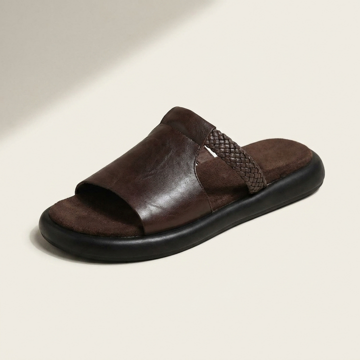 Ladies' Palermo open-toe flats, comfortable slip-on shoes for casual summer versatility.