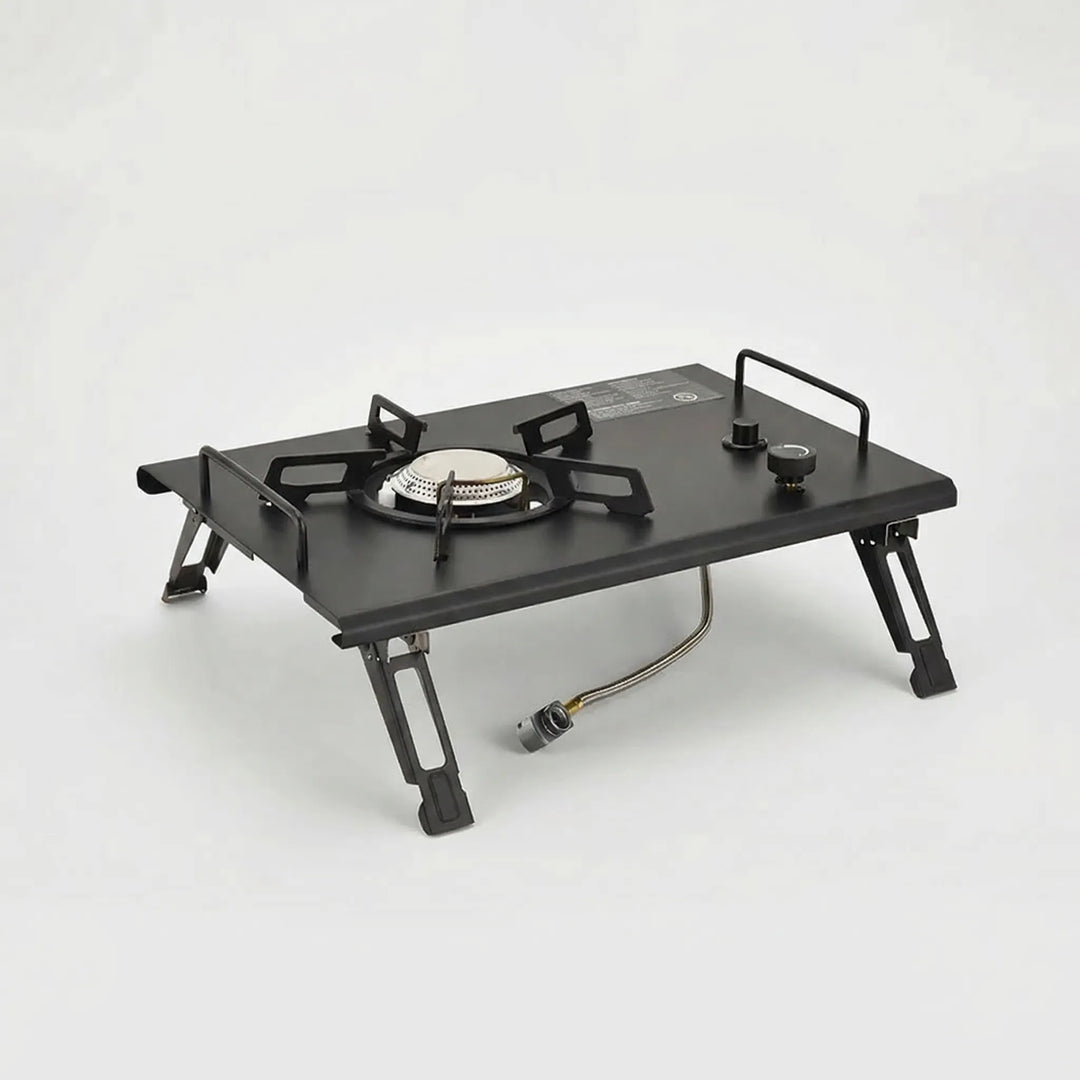 Durable portable outdoor stove, a high-power gas burner for fast cooking on camping trips & hikes.
