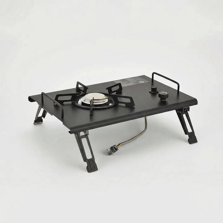 Durable portable outdoor stove, a high-power gas burner for fast cooking on camping trips & hikes.
