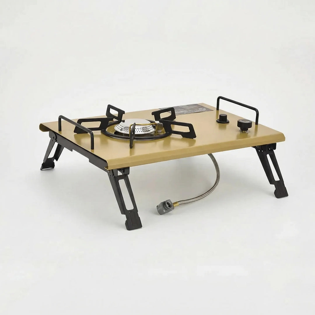 Efficient portable gas stove, essential camping & hiking gear for outdoor cooking. Easy to set up.