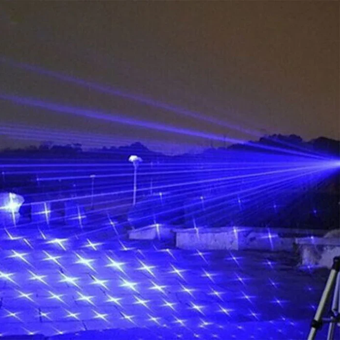 Bright high-power blue laser torch and flashlight, perfect for tactical use, outdoor gear, and emergency illumination.
