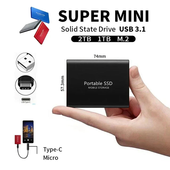 Red Ultraspeed USB-C portable SSD, perfect computer accessory for high-speed file transfers and secure data storage.
