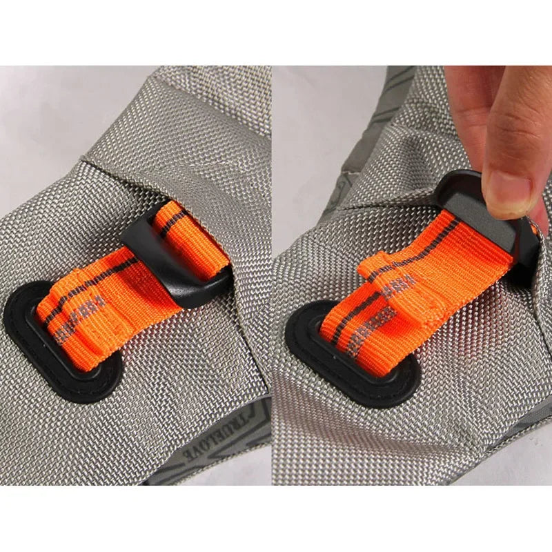 Dog life jacket with breathable mesh & secure buckles, essential pet gear for swim and water activities.