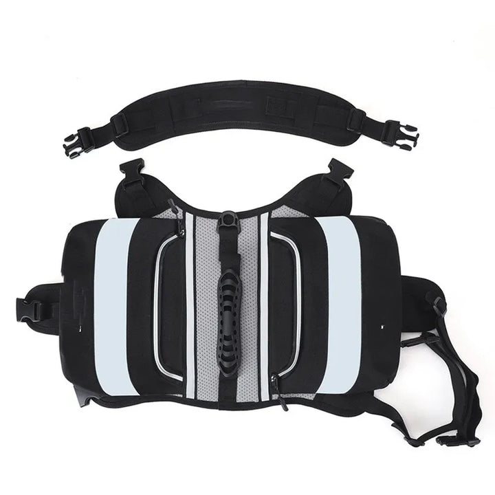 Premium dog life vest with reflective stripes and handles, maximizing safety for water-loving dogs.