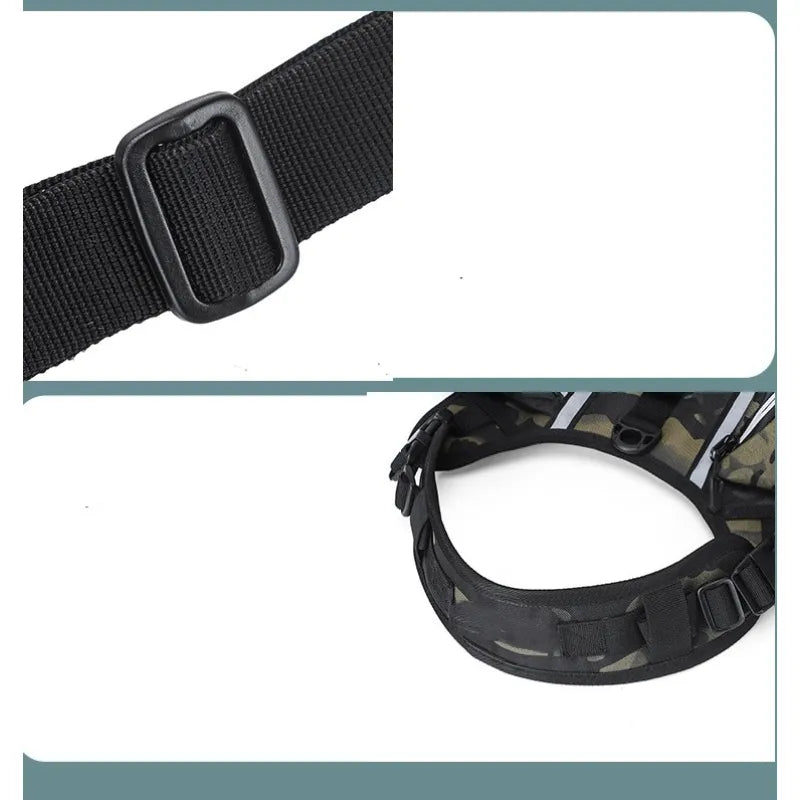Canine swimming gear: ergonomic dog safety vest with secure buckles for active water play.