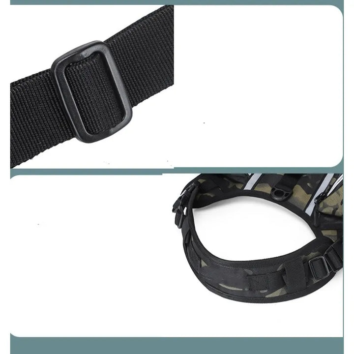 Canine swimming gear: ergonomic dog safety vest with secure buckles for active water play.