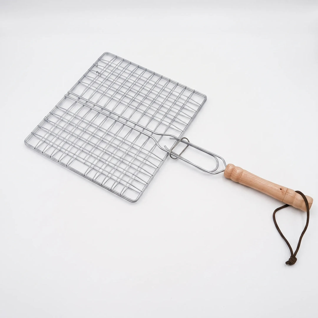 Large hinged grill basket for outdoor cooking. Great for whole fish, peppers, or multiple items on the BBQ.