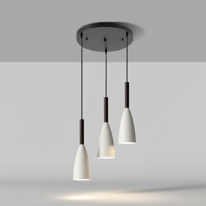 Minimalist Scandinavian triple pendant light, a key modern home decor element for bright spaces.