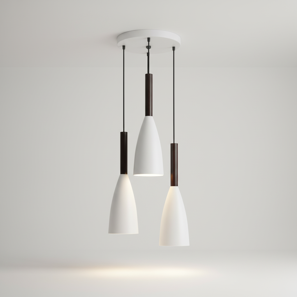 Functional and stylish triple pendant light, bringing Nordic design and excellent lighting to your home.