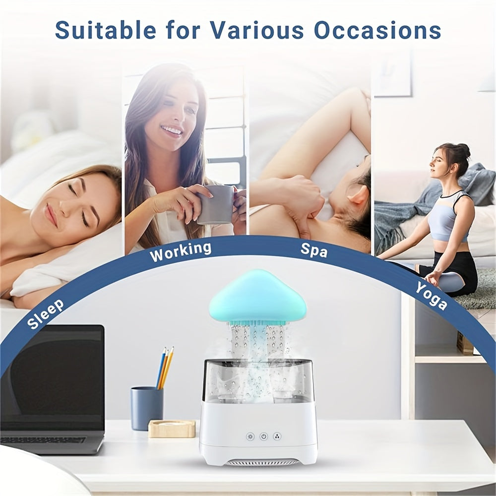 Unique gift idea: Home Serenity Cloud diffuser with color-changing LED, essential oil aromatherapy & rain sound.