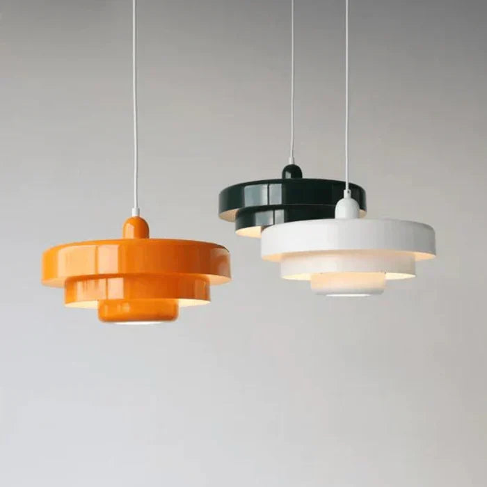 Classic vintage LED pendant light for dining rooms. Retro ceiling lamp enhancing home decor and mood.