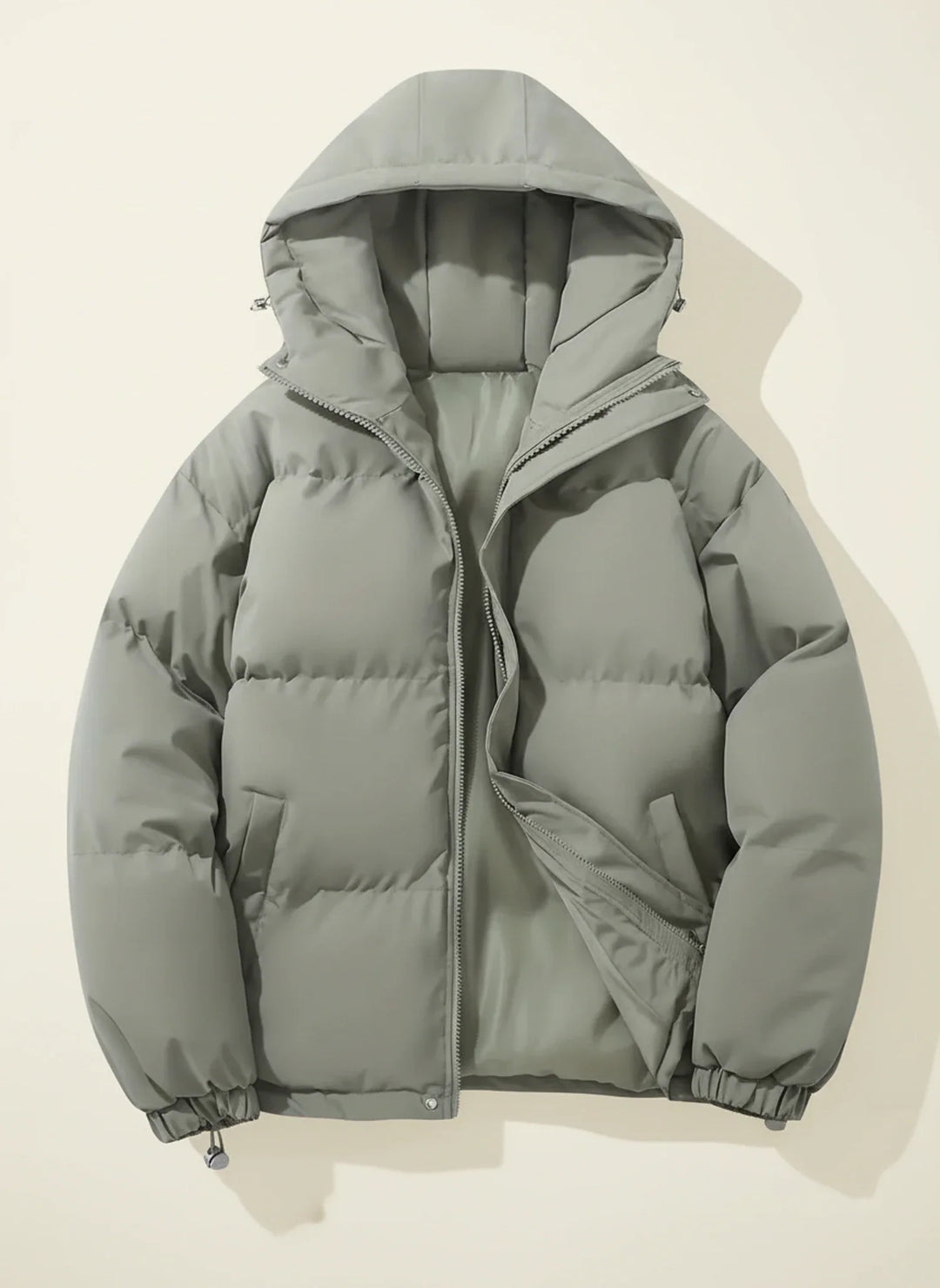 Warm hooded puffer jacket for women, an essential winter coat with versatile casual style.