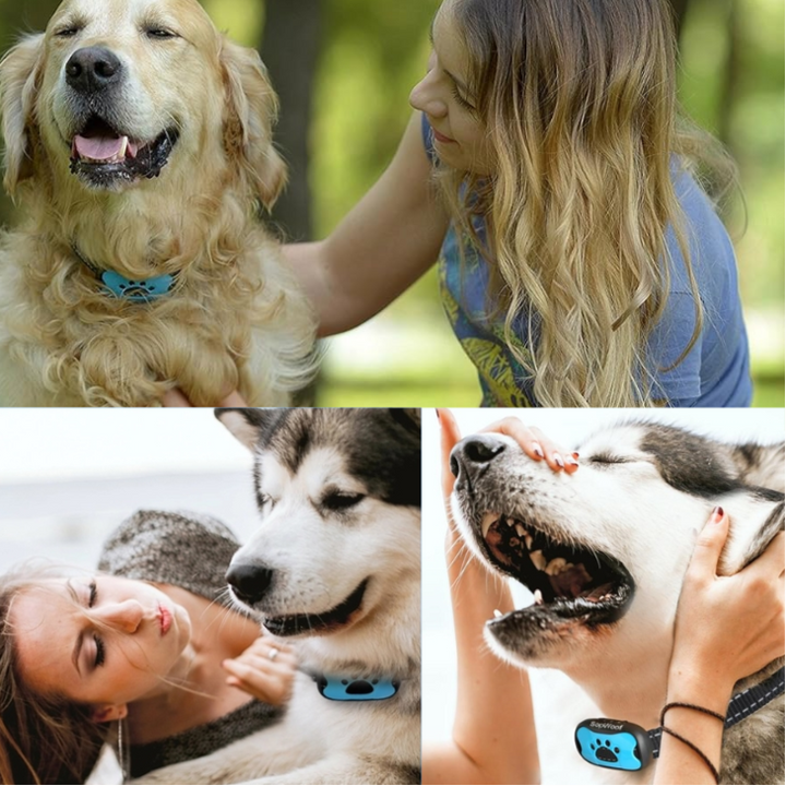 Humane anti-bark dog collar, adjustable, weatherproof, for small to medium dogs, no shock rechargeable.