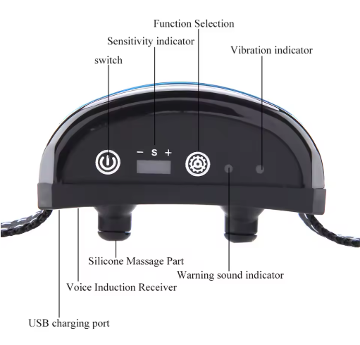 Black vibration collar, a humane dog training accessory to reduce excessive barking