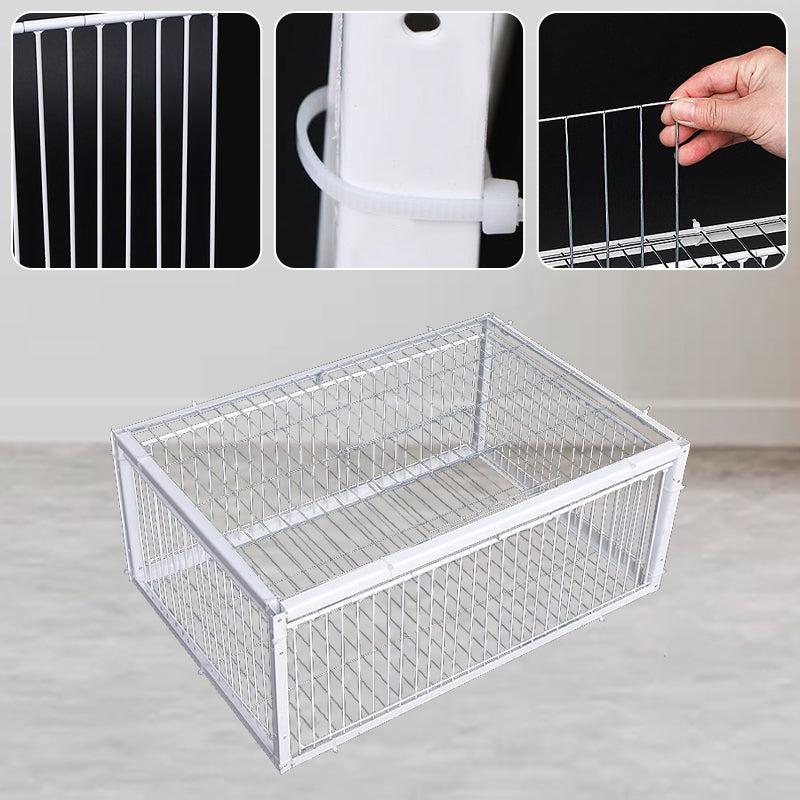 Humane bird trap ensures safe capture and easy relocation of garden birds.