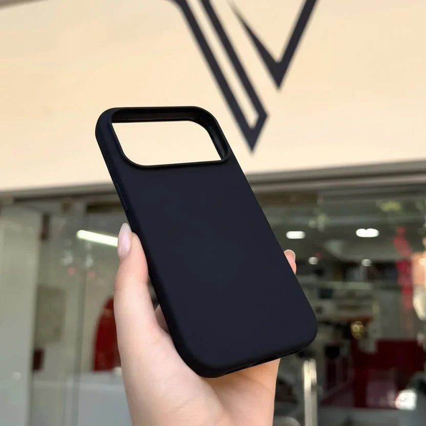 Unisex soft-touch silicone MagSafe compatible phone case for durable device protection.