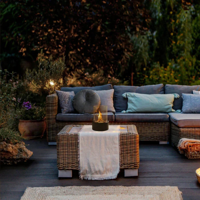 Portable gas lantern, ideal for outdoor lighting, camping, or creating a cozy patio ambiance.