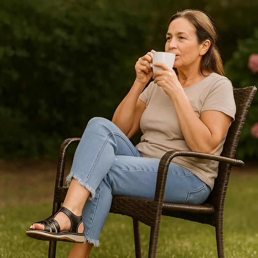 Women's travel sandals, lightweight and orthopedic with arch support for comfortable sightseeing.