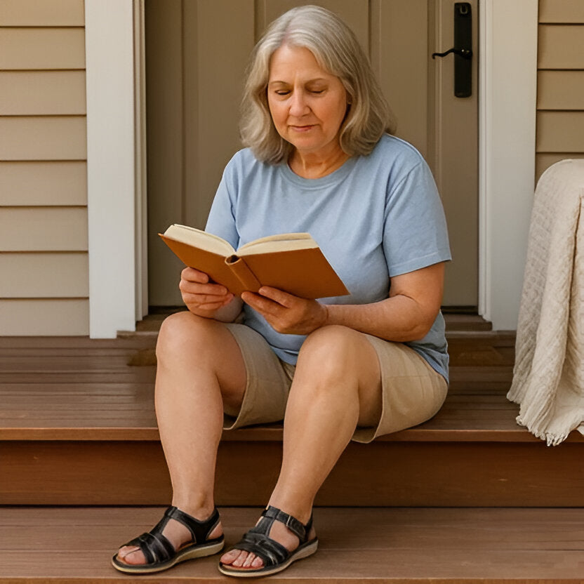Women's all-day comfort sandals with robust arch support, perfect orthopedic footwear for summer.
