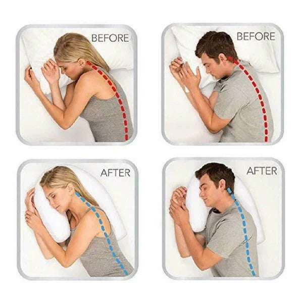 Comfortable side sleeper pillow for men & women, with an ear hole for pressure relief and excellent neck support.
