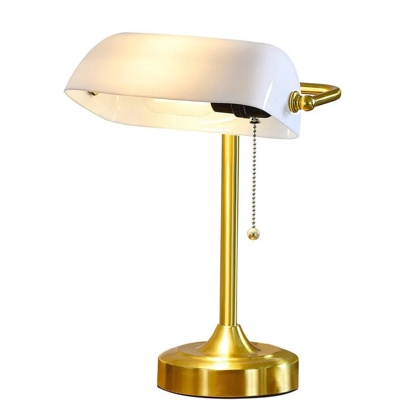 Retro desk lamp with USB & Type-C charging, perfect for study or office.