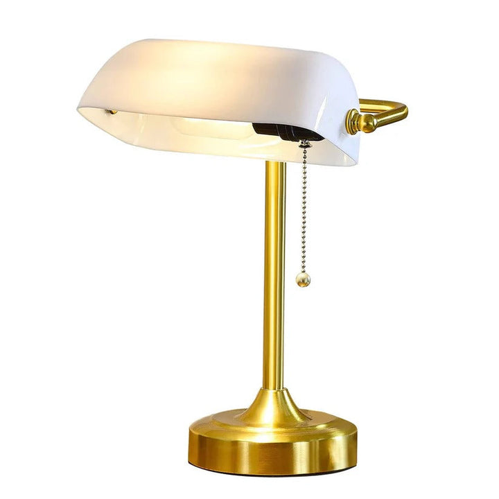 Retro desk lamp with USB & Type-C charging, perfect for study or office.