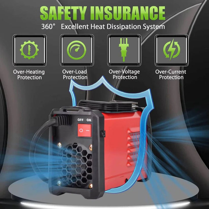 Compact portable dual voltage stick welder, ideal for DIY home repair & farm equipment welding.