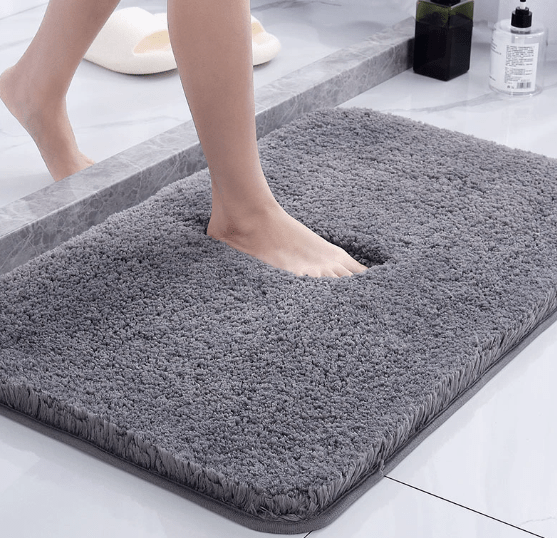 Ultra-soft cloud-like luxury bath mat. Plush, absorbent microfiber for ultimate comfort & quick dry. Non-slip bathroom rug.