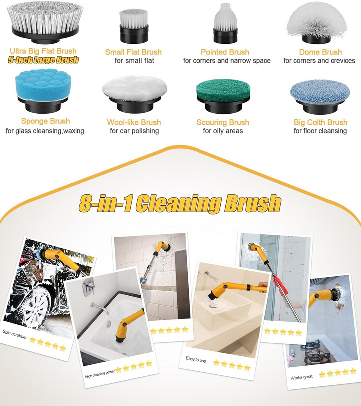Rechargeable cordless power scrubber for streak-free deep cleaning. Electric spin brush tackles tough bathroom grime.