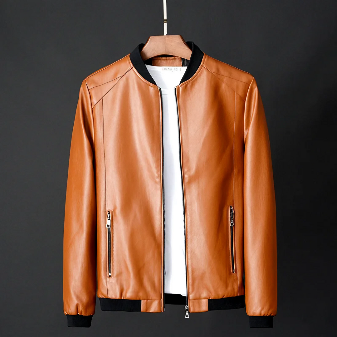 Timeless men's midnight jacket. A versatile, modern outerwear option with zip closure, perfect for smart casual & everyday looks.