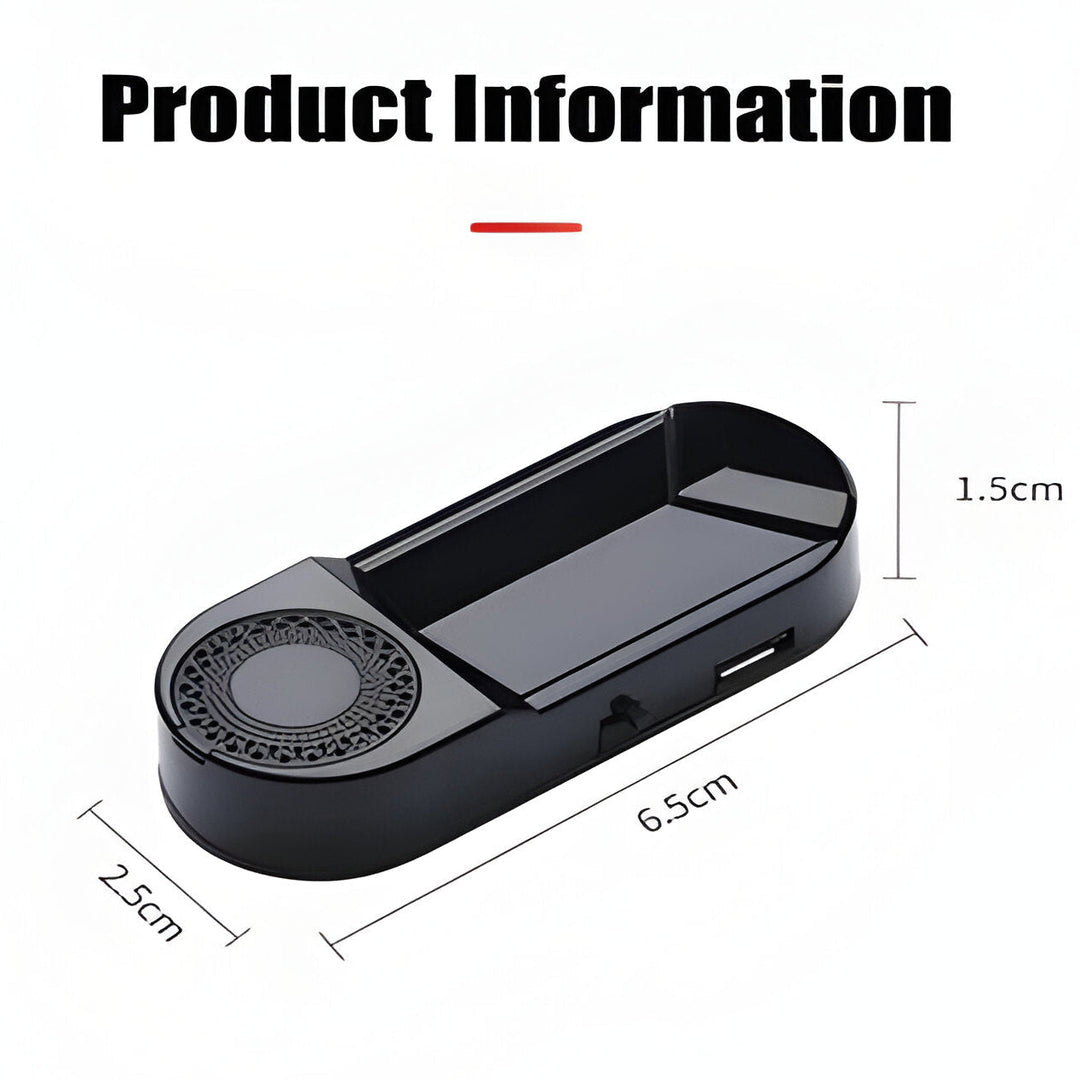 Solar-powered unisex radar detector, providing wireless collision warnings and speed trap alerts for safe driving.