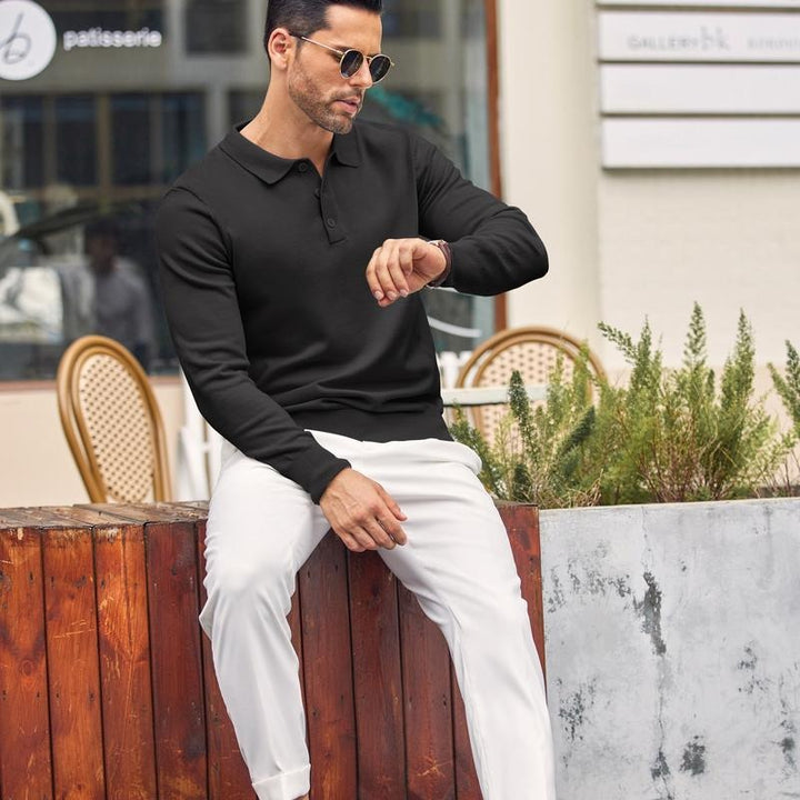 Mens fashion Altaro polo sweater with a tailored fit & polo collar. Great for smart casual, everyday style.