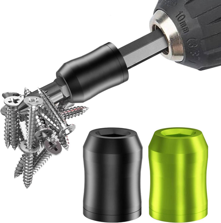 Magnetic Bit Holder 2-Pack for drill bits. Securely holds screws & hex bits for DIY, woodworking, construction tasks.