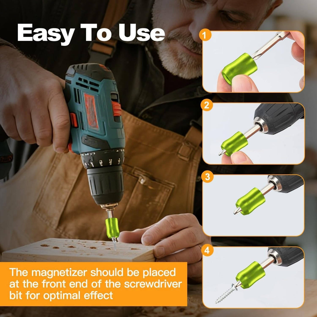 Magnetic Bit Holders (2-Pack) with dual grip. Essential power tool accessories for securing screws & drill bits.