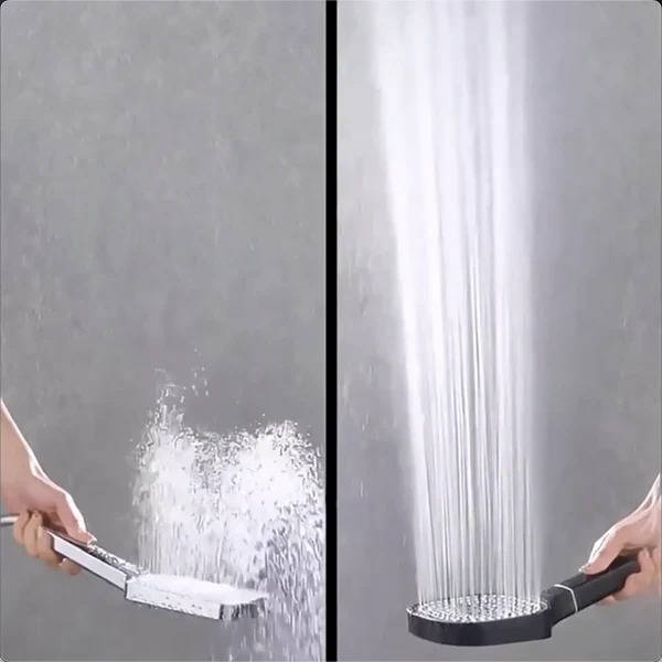 High-pressure filtered shower head, universal fit, provides invigorating shower with 3 distinct spray modes.