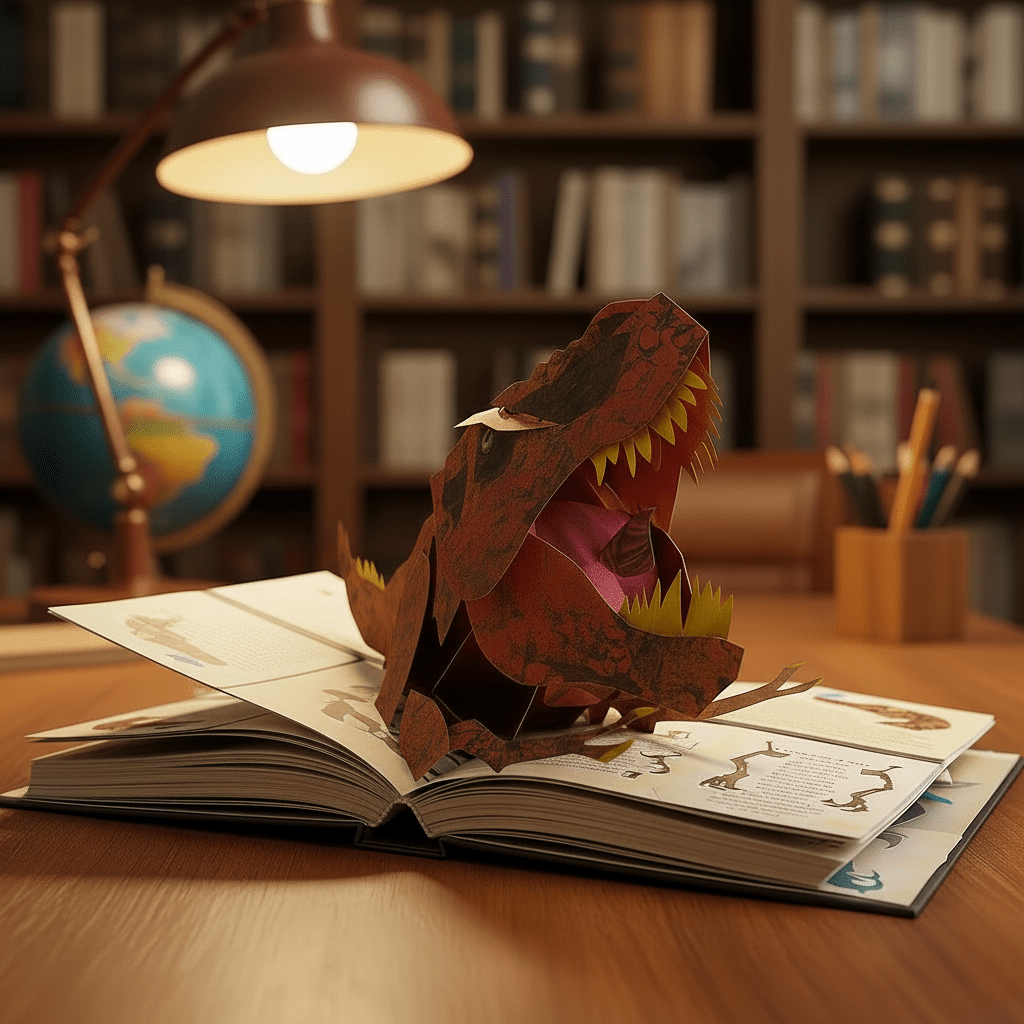 Immersive 3D pop-up dinosaur book for children. Educational facts & interactive learning for boys & girls.