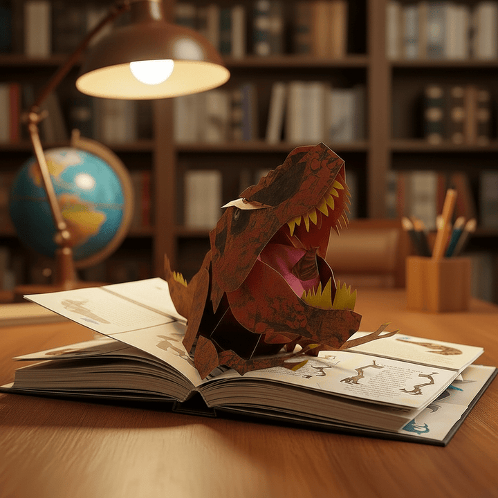 Immersive 3D pop-up dinosaur book for children. Educational facts & interactive learning for boys & girls.