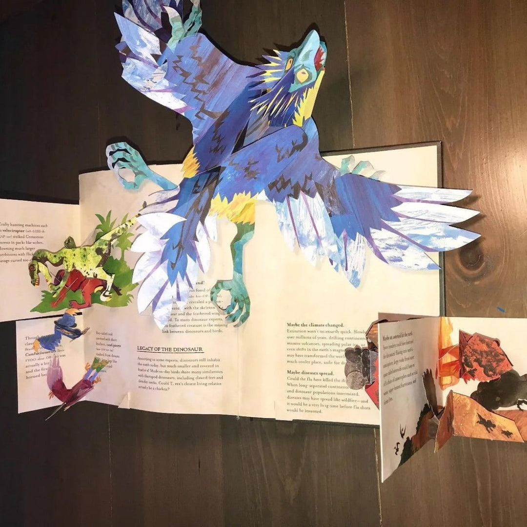 Children's educational pop-up dinosaur book. Discover 3D prehistoric world with fun facts & activities.