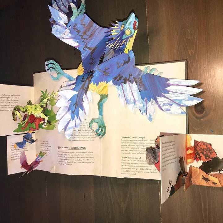 Children's educational pop-up dinosaur book. Discover 3D prehistoric world with fun facts & activities.