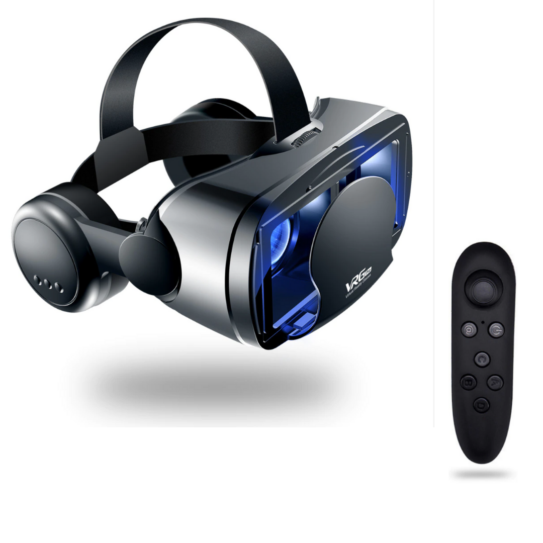Enjoy immersive gaming & movies with this mobile VR headset & built-in headphones, plus Bluetooth controller.