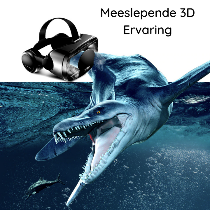Smartphone VR viewer for immersive virtual reality, Android/iOS compatible, integrated audio.