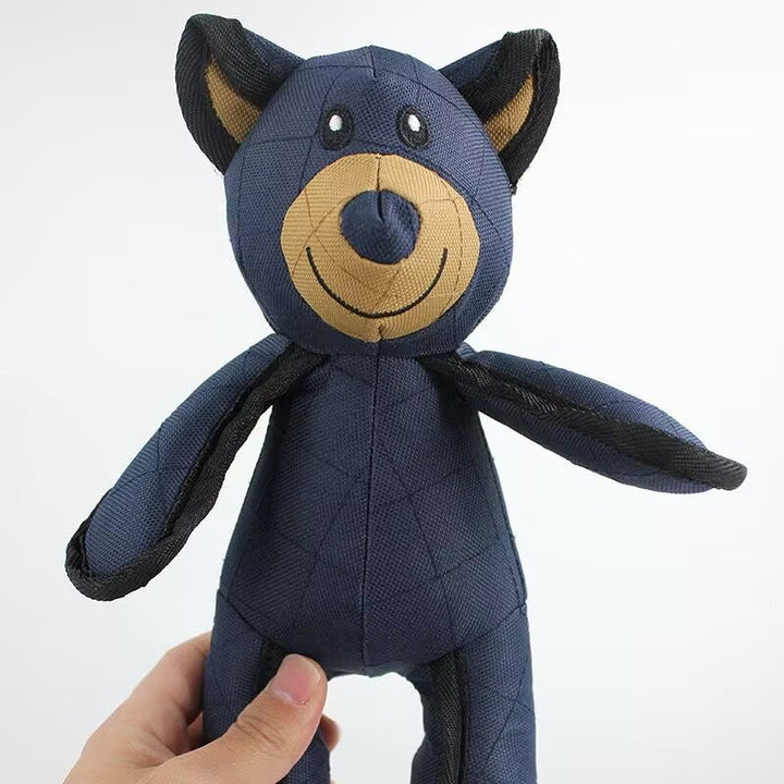 Engaging brown bear dog toy, chew-proof, providing mental stimulation for pets.