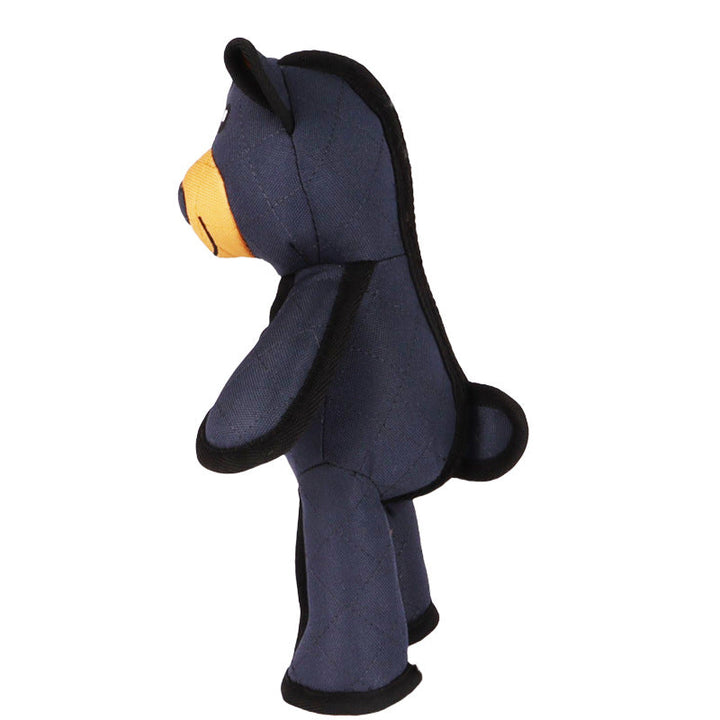 Long-lasting bear dog toy, super tough for powerful chewers, pet safe materials.