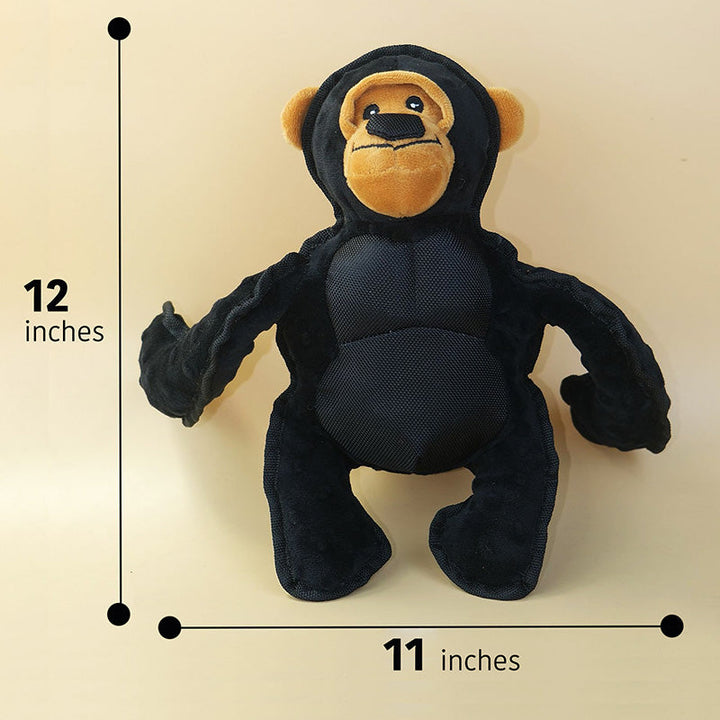 Detailed shot of the robust material of an indestructible dog toy, built for heavy chewers