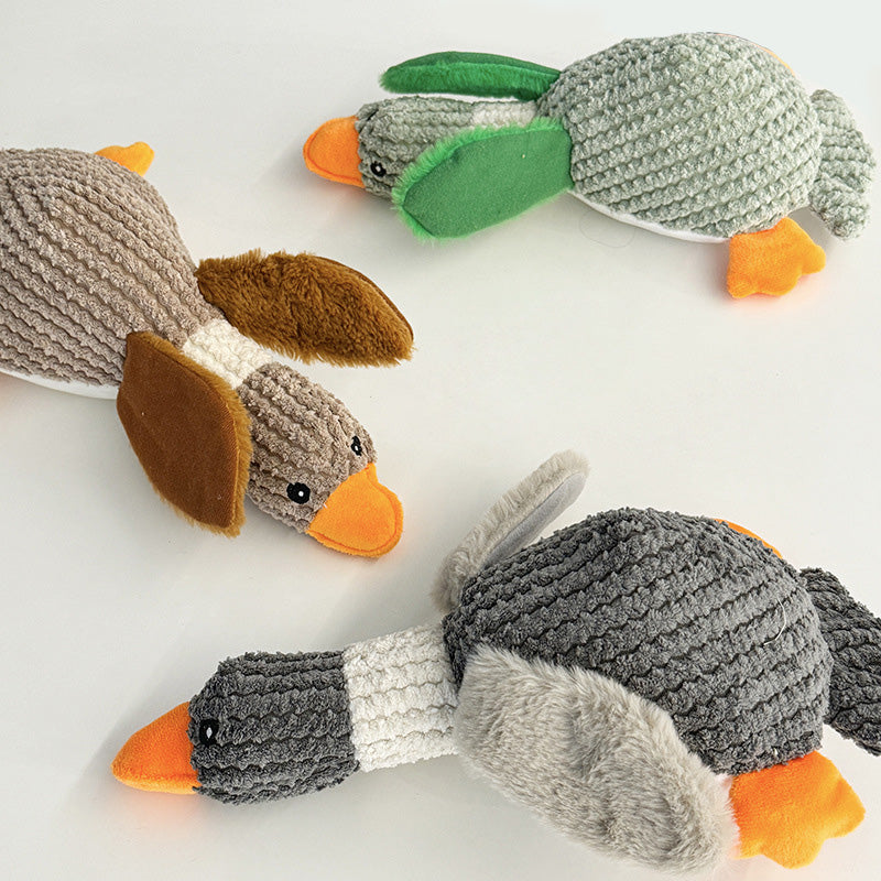 Goose dog toy, indestructible and safe, perfect for heavy chewers' playtime.