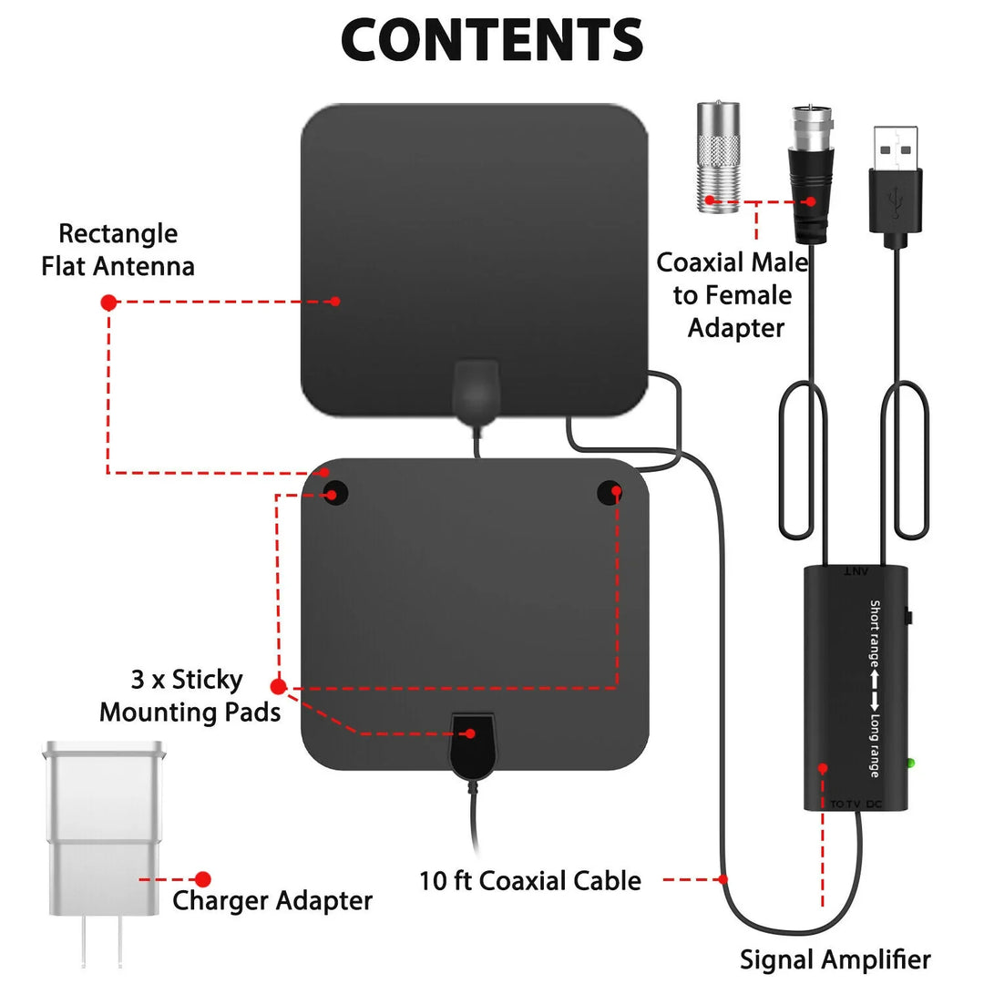 Ditch cable with this indoor digital HDTV antenna & booster. Get free local channels up to 300 miles away.