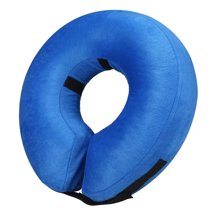 Washable inflatable cat collar, protective recovery gear ensuring mobility.