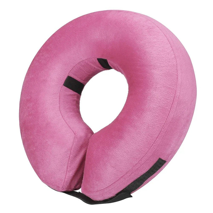 Lightweight inflatable protective collar for cats, aiding in recovery process.