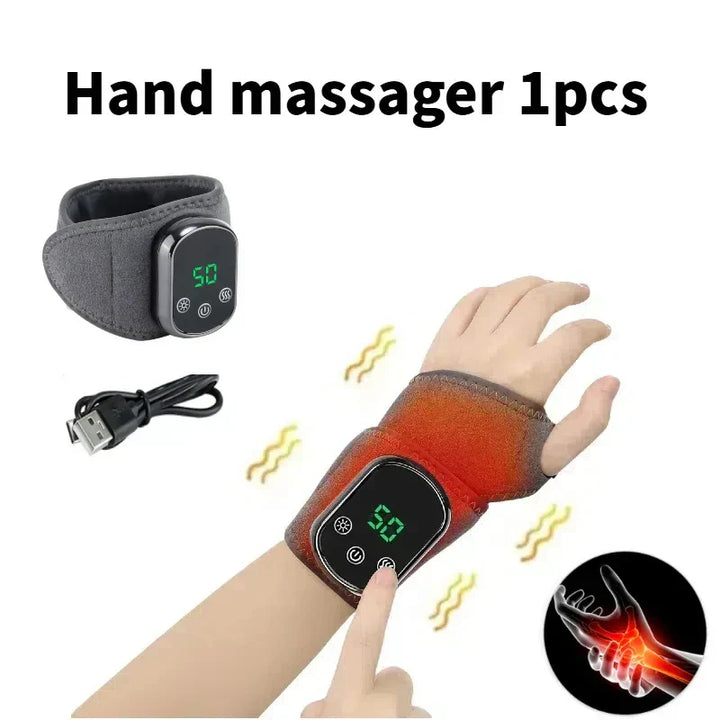 Infrared hot compress massager for ankle & wrist pain relief with vibration therapy.