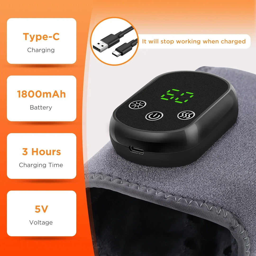 Ankle and wrist pain relief device, infrared hot compress with therapeutic vibration.